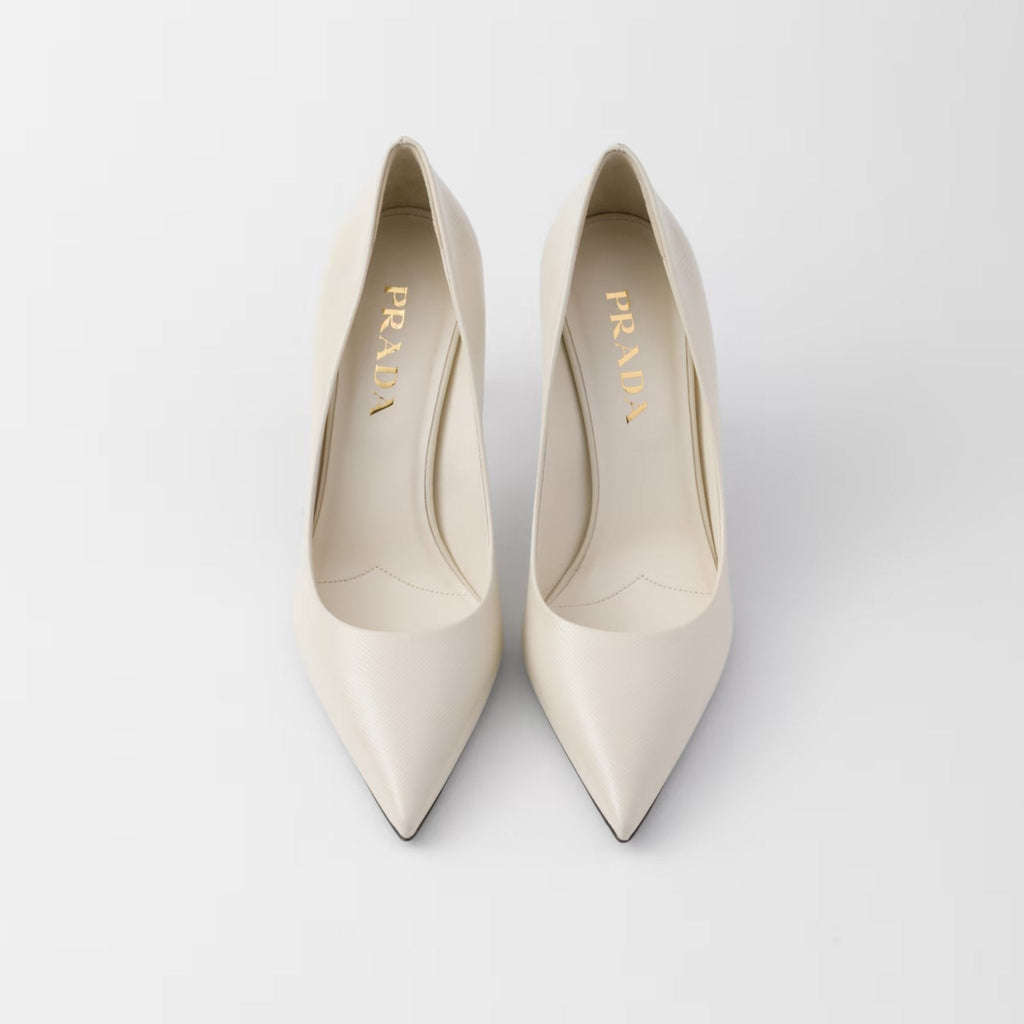Оригінальна Patent Saffiano Leather Pumps Prada – вид ззаду