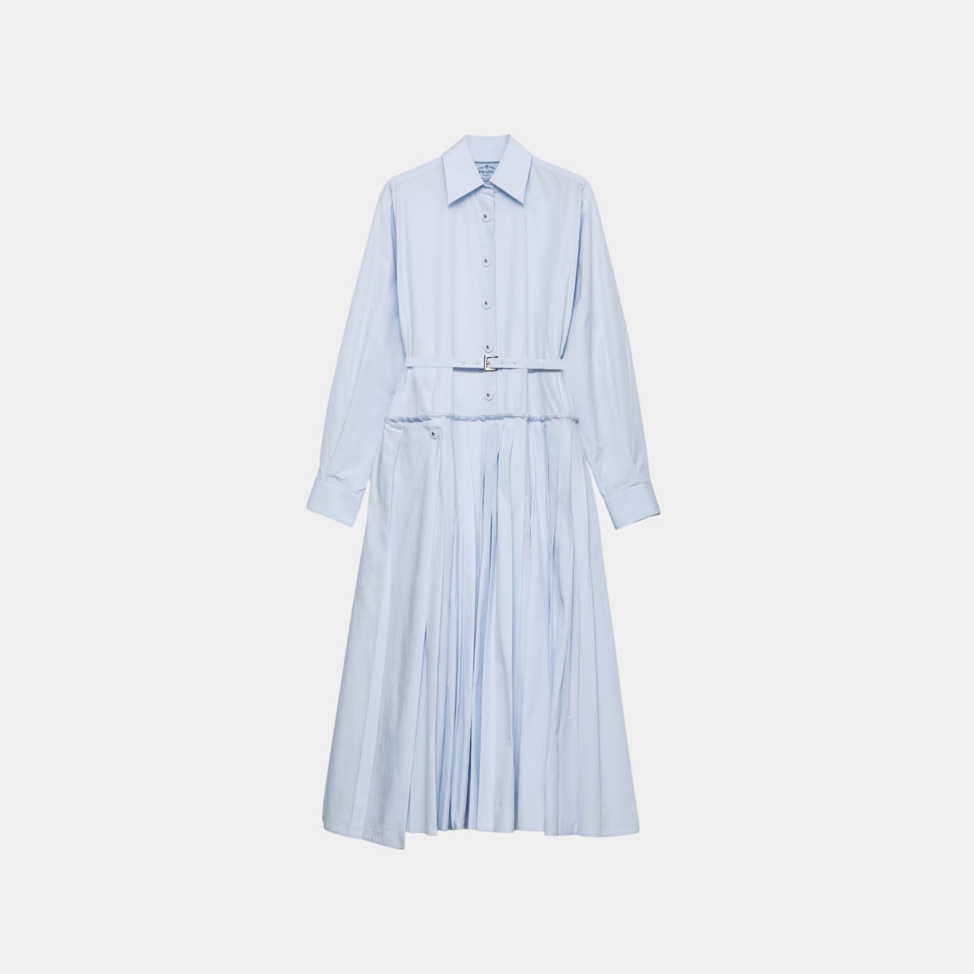 Pleated Poplin Dress Prada – Гарантія оригінальності – боковий вид