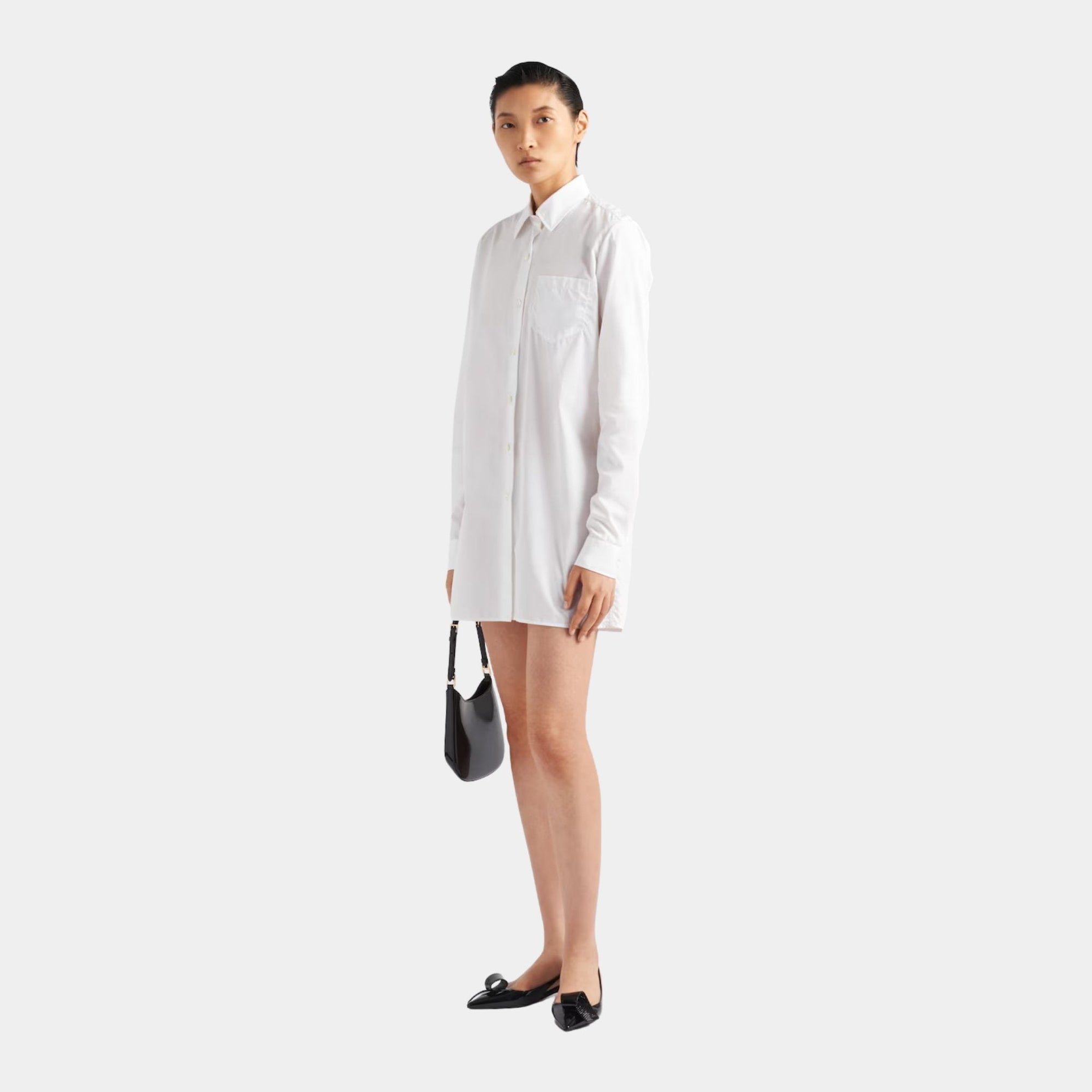 Poplin Mini Shirtdress Prada – Гарантія оригінальності – вид ззаду