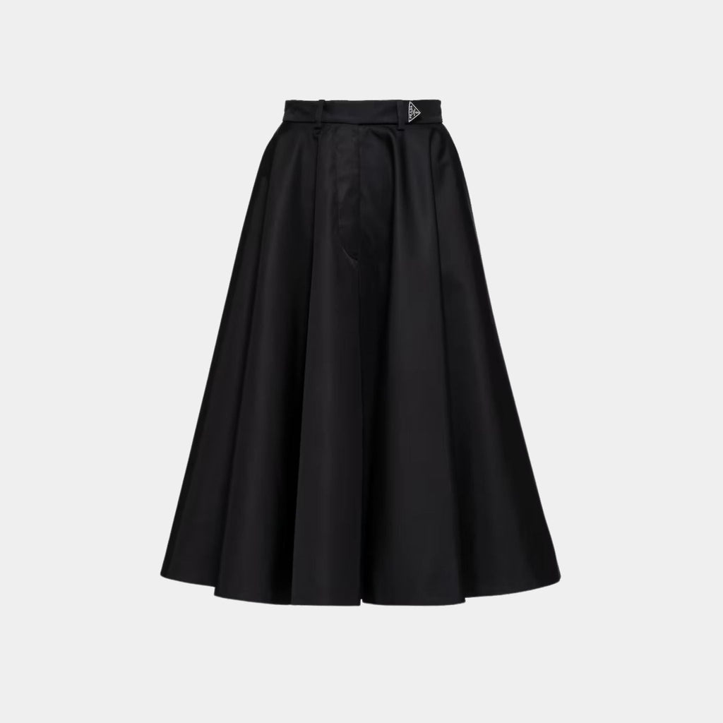 Re-Nylon Black Lined Pleated Skirt Prada – Гарантія оригінальності – боковий вид