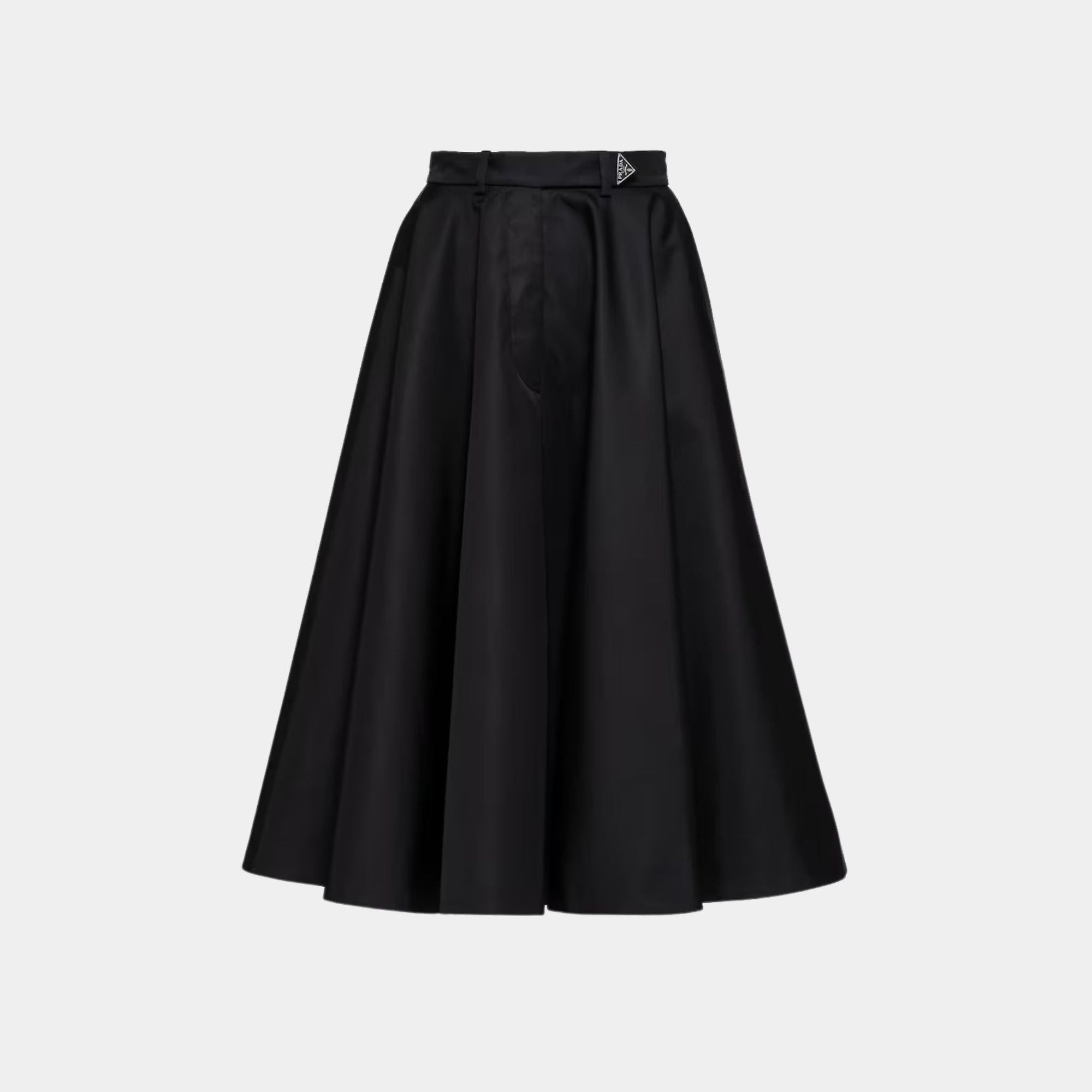 Re-Nylon Black Lined Pleated Skirt Prada – Гарантія оригінальності – боковий вид