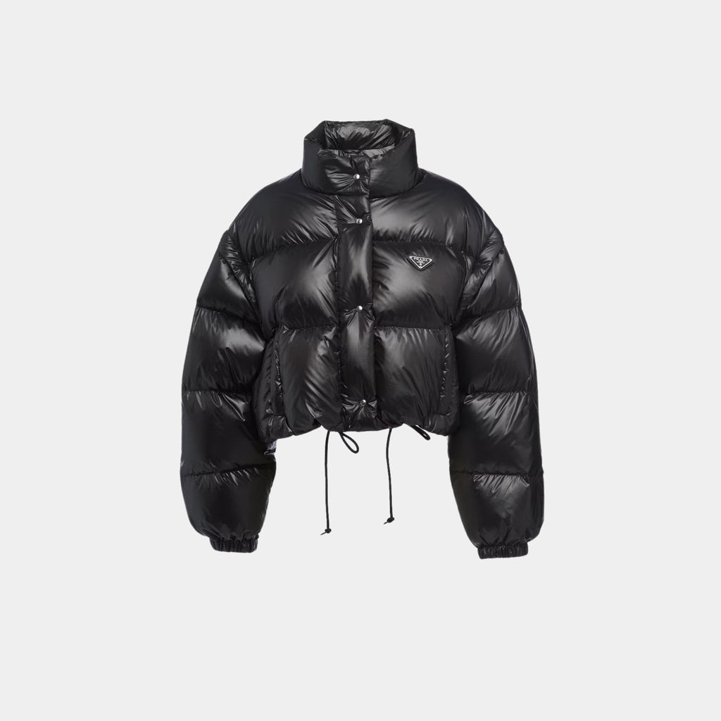Re-Nylon Cropped Convertible Down Jacket Prada – Гарантія оригінальності – боковий вид