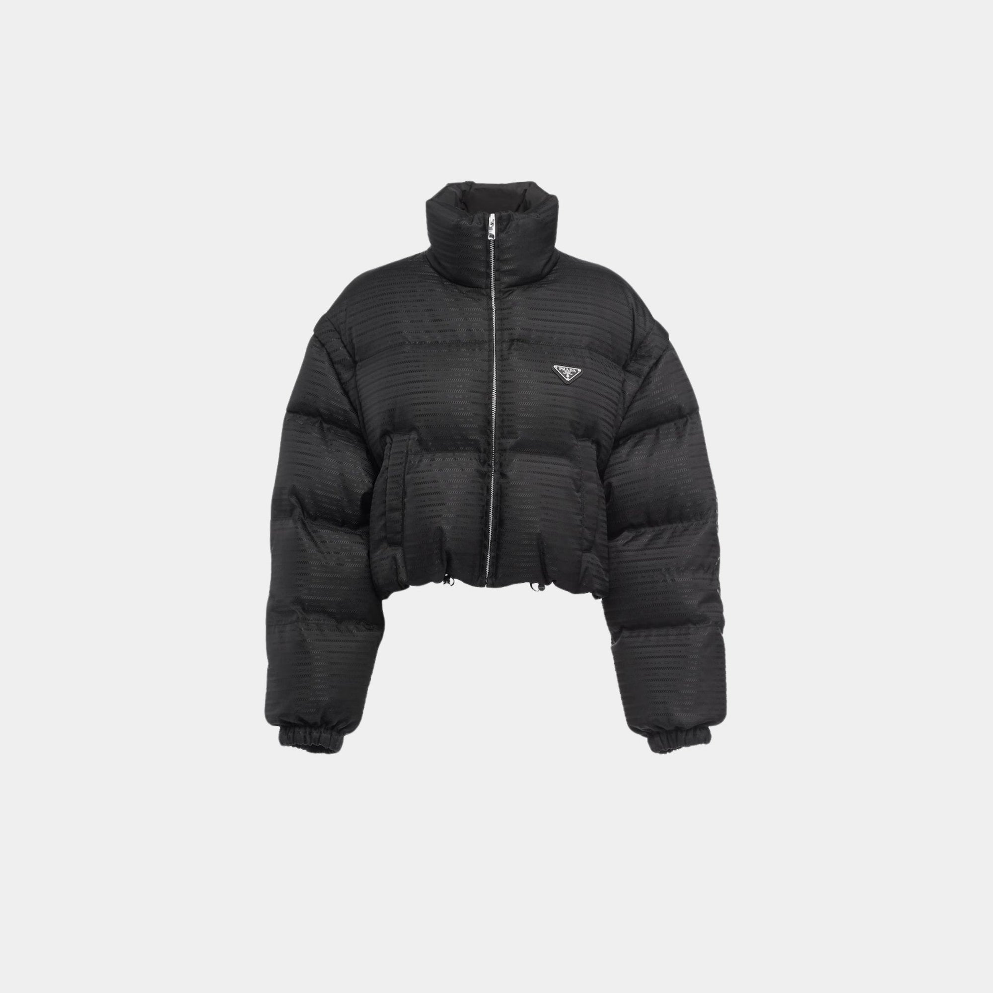 Re-Nylon Cropped Hooded Down Jacket Prada – Гарантія оригінальності – боковий вид