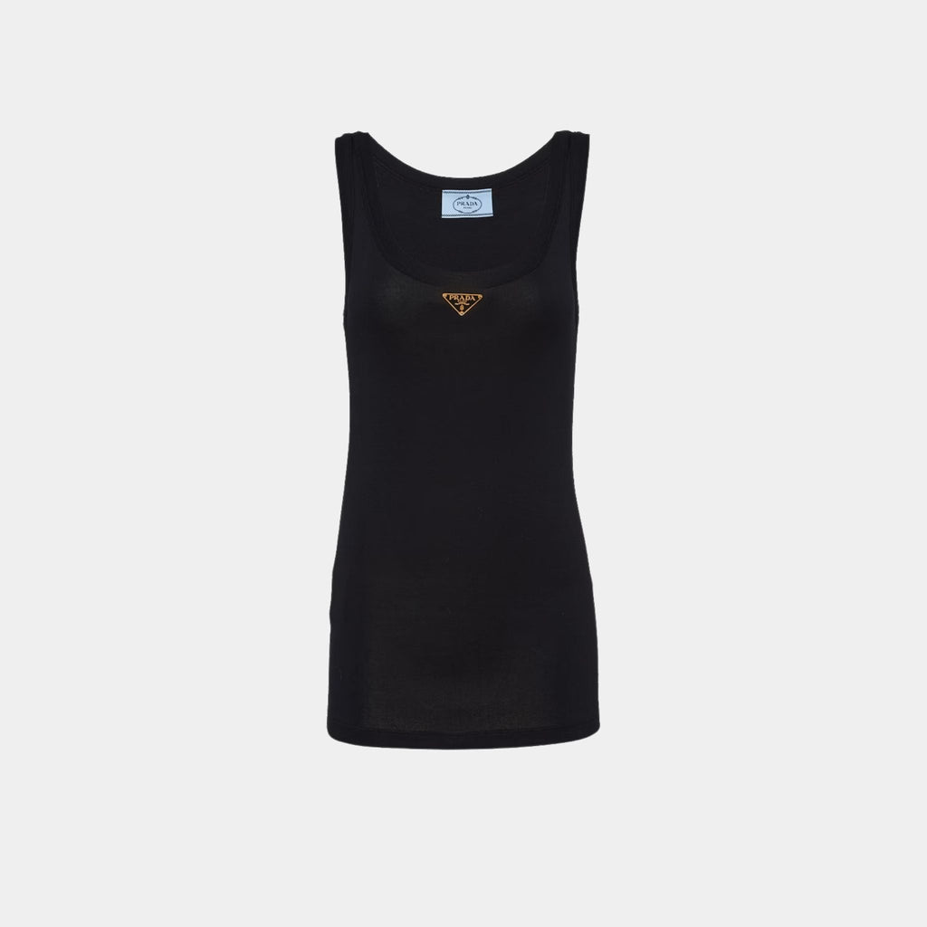 Оригінальна Ribbed Knit Jersey Tank Top Prada – боковий вид