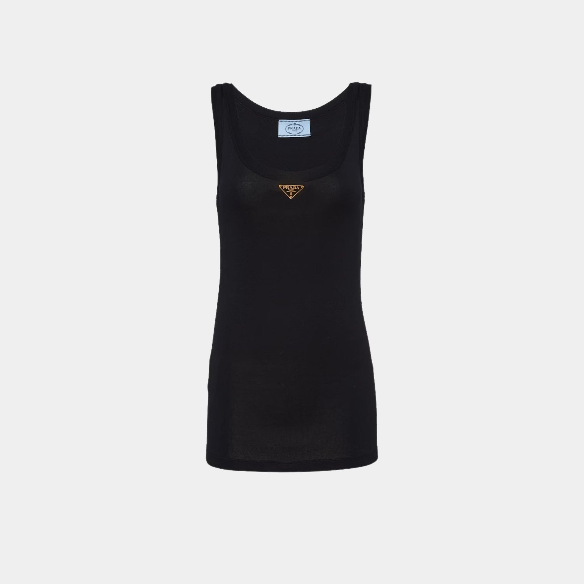 Оригінальна Ribbed Knit Jersey Tank Top Prada – боковий вид