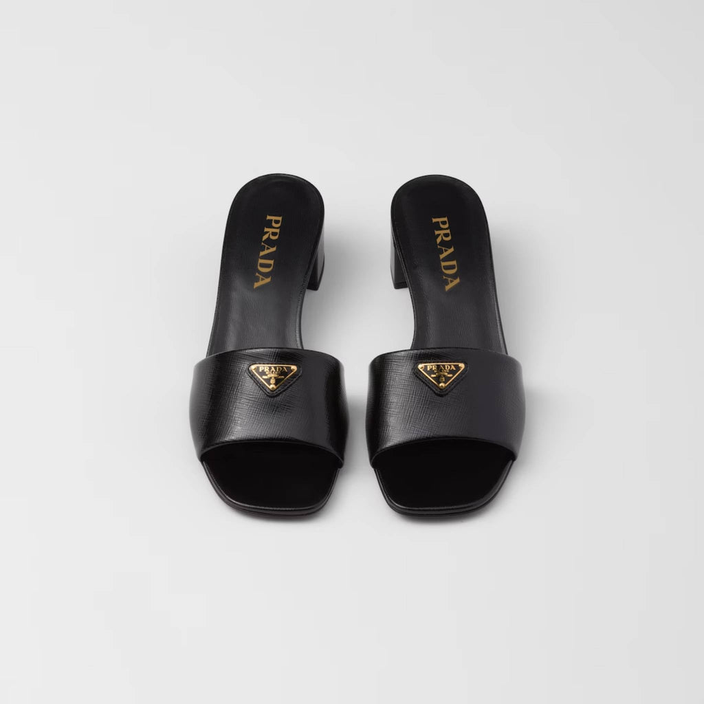 Saffiano Patent Leather Sandals Prada – Гарантія оригінальності – вид ззаду