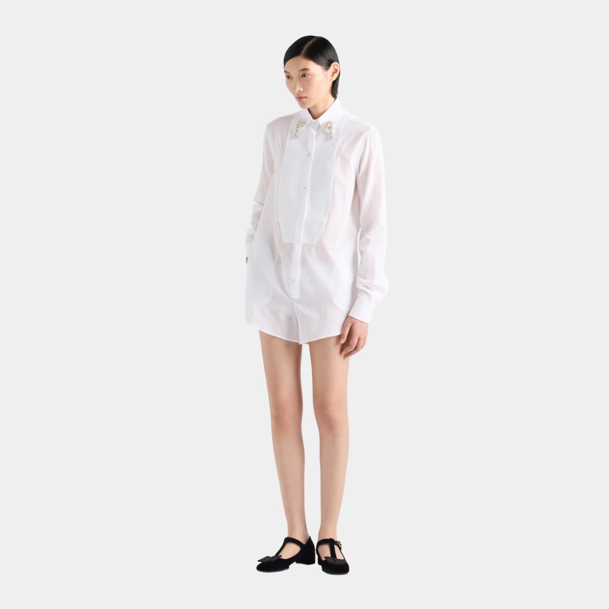 Оригінальна Short Batiste Jumpsuit Prada – боковий вид