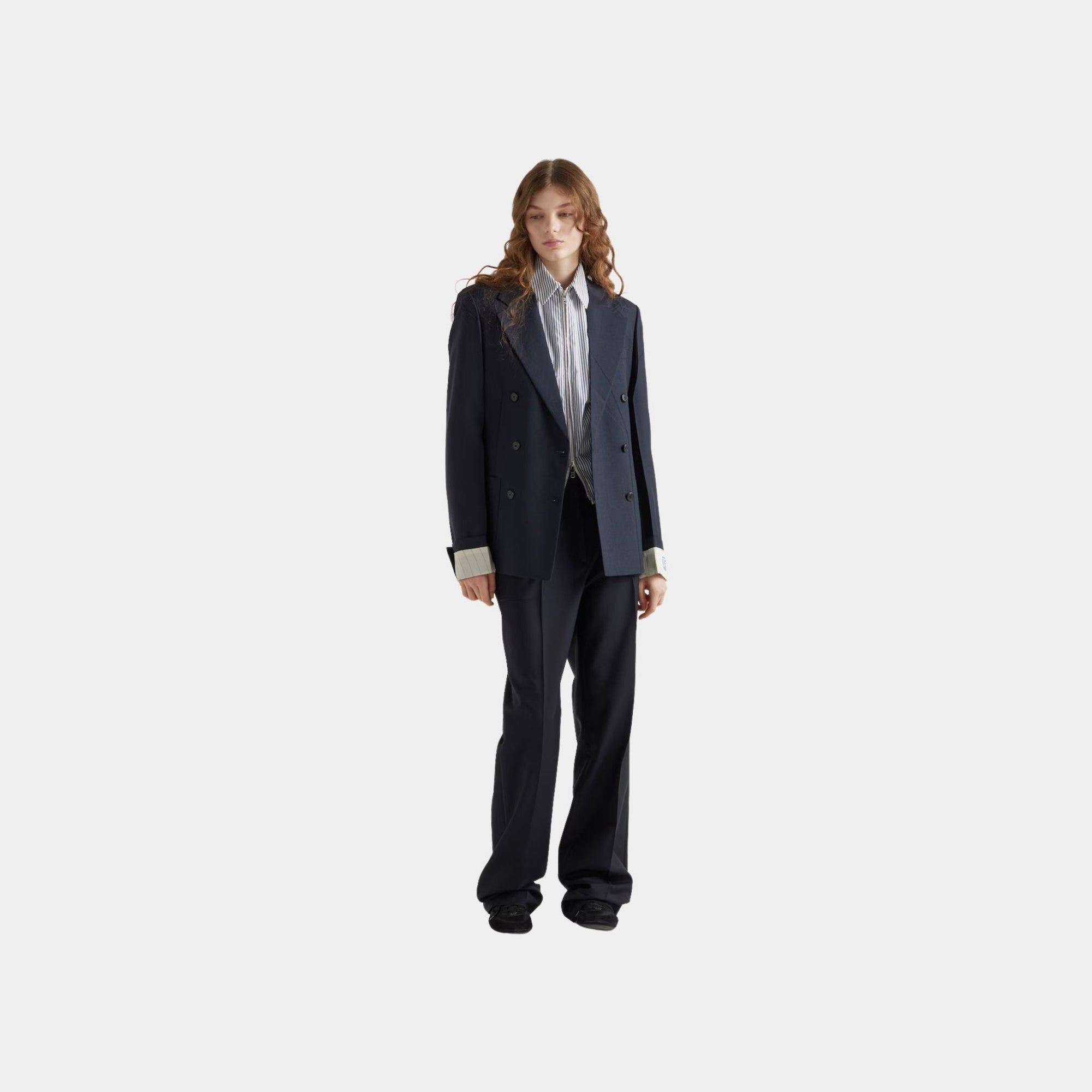 Striped Poplin Blouson Jacket Prada – Гарантія оригінальності – вид ззаду