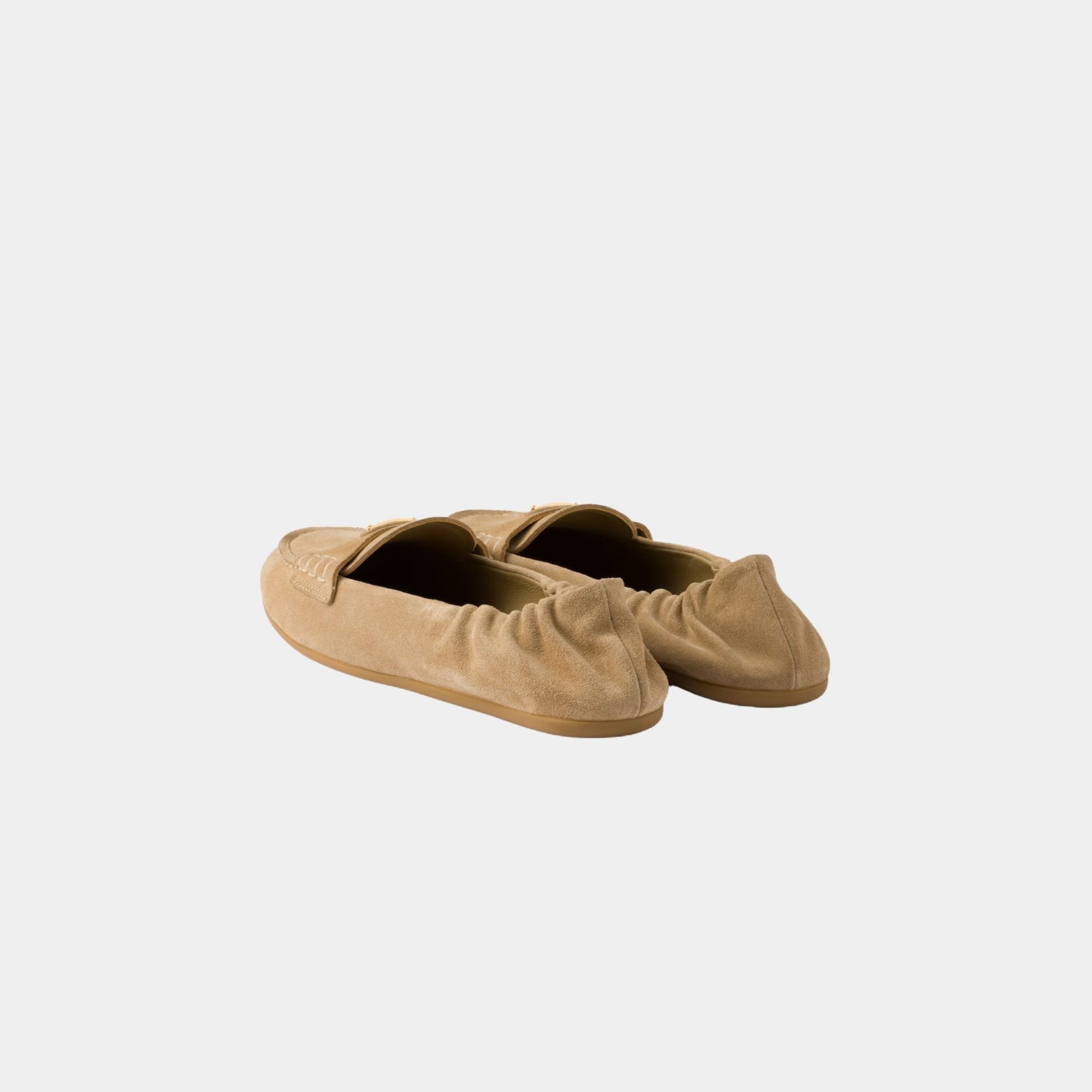 Suede Loafers With Monoblock Rubber Sole Prada – Гарантія оригінальності – детальний вид