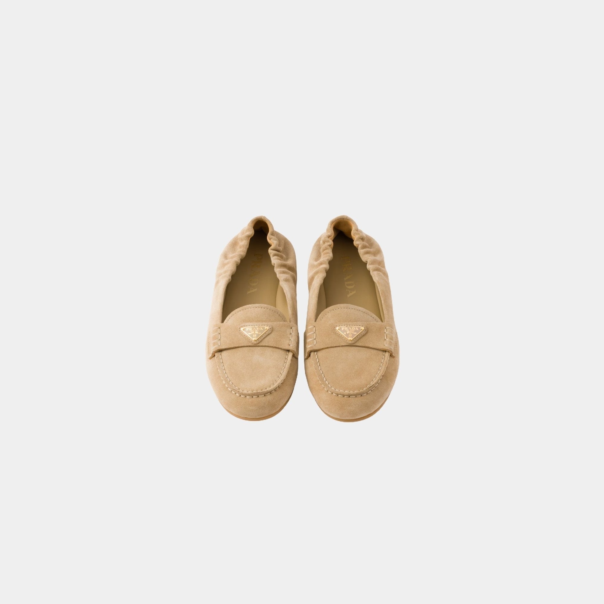 Suede Loafers With Monoblock Rubber Sole Prada – Гарантія оригінальності – вид ззаду