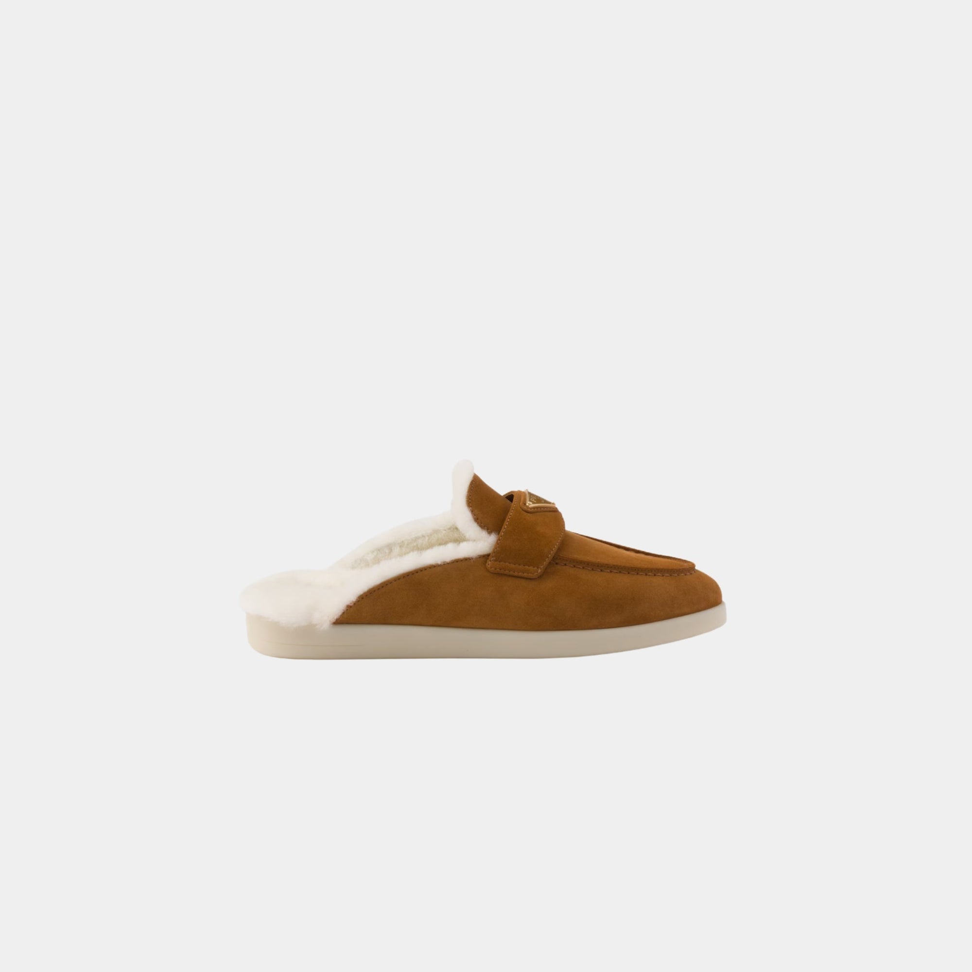 Suede And Shearling Slippers Prada оригінал – Купити в Україні – боковий вид