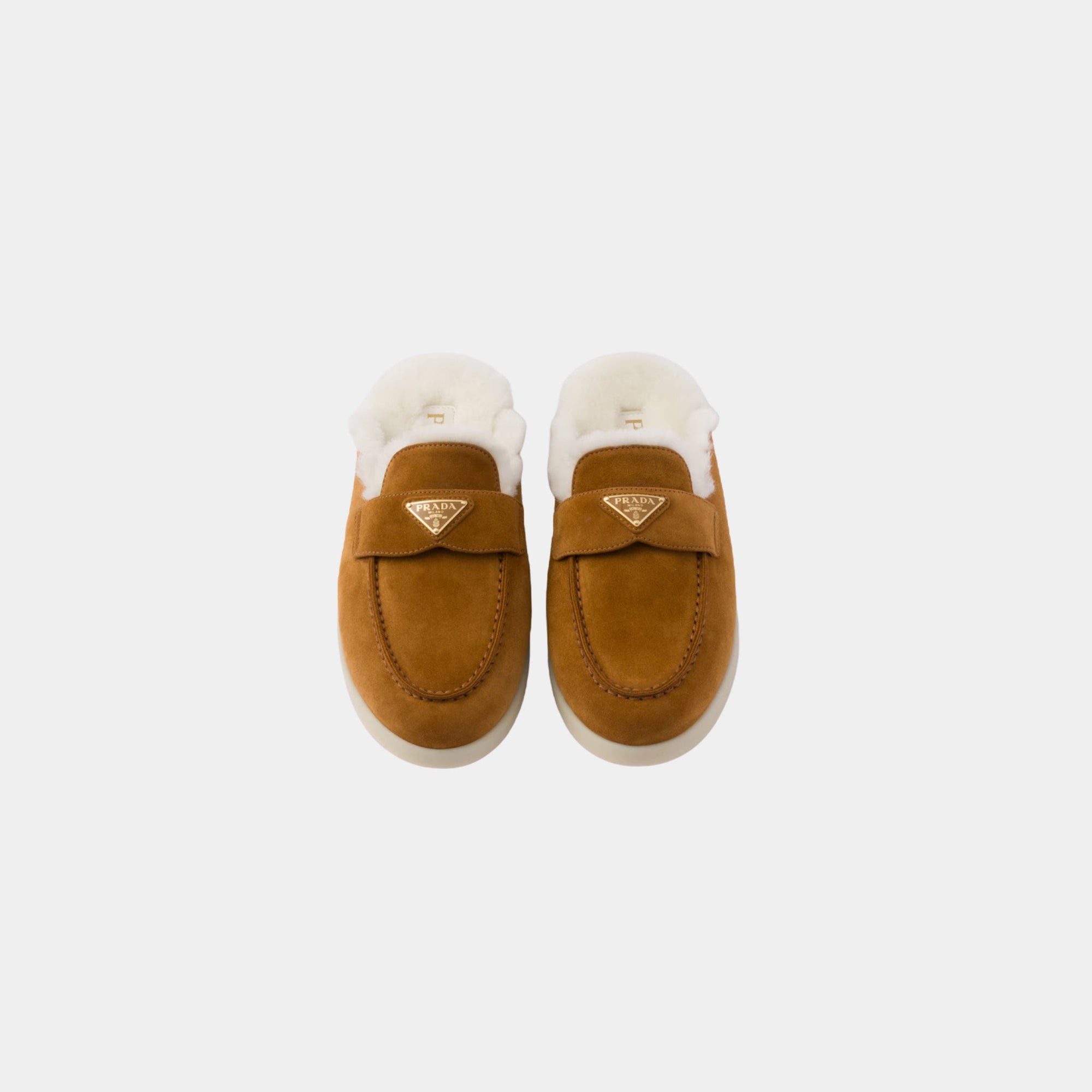 Suede And Shearling Slippers Prada оригінал – Купити в Україні – вид ззаду