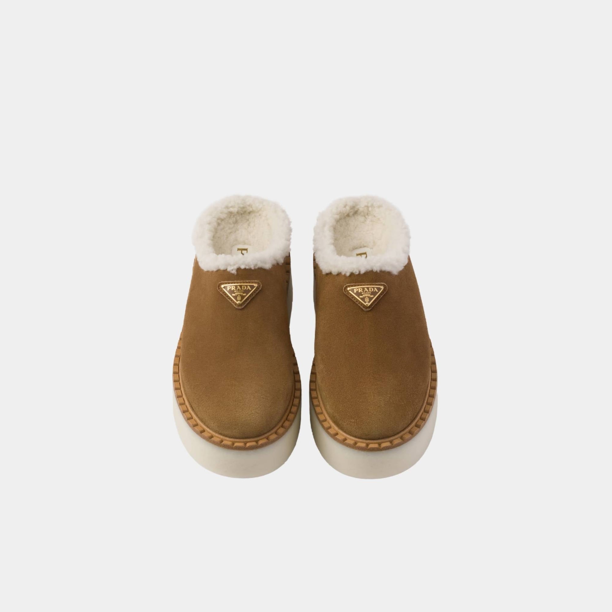 Suede Slippers With Flatform Sole Prada – Гарантія оригінальності – вид ззаду