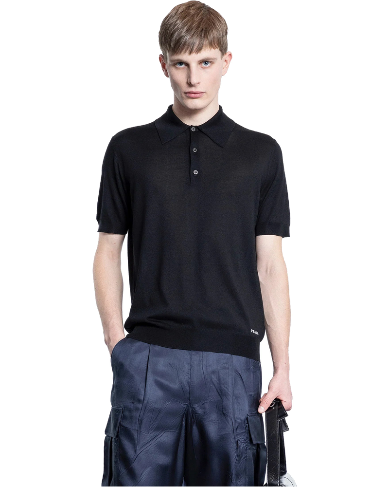 Оригінальна Silk Polo Shirt Prada