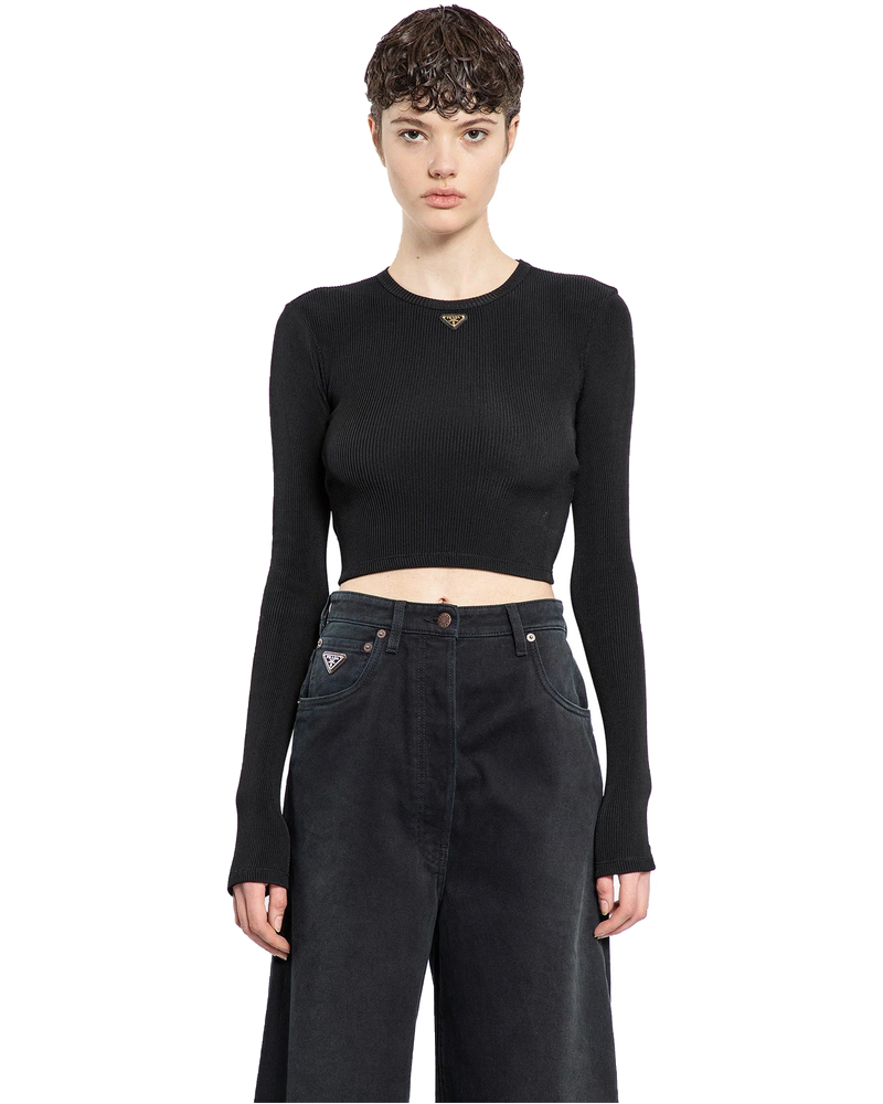 Long Sleeve Crop Top Prada оригінал – Купити в Україні