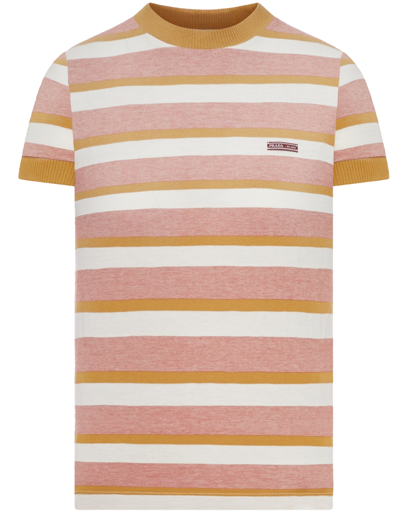 Оригінальна Crew Neck Cotton T-Shirt Prada
