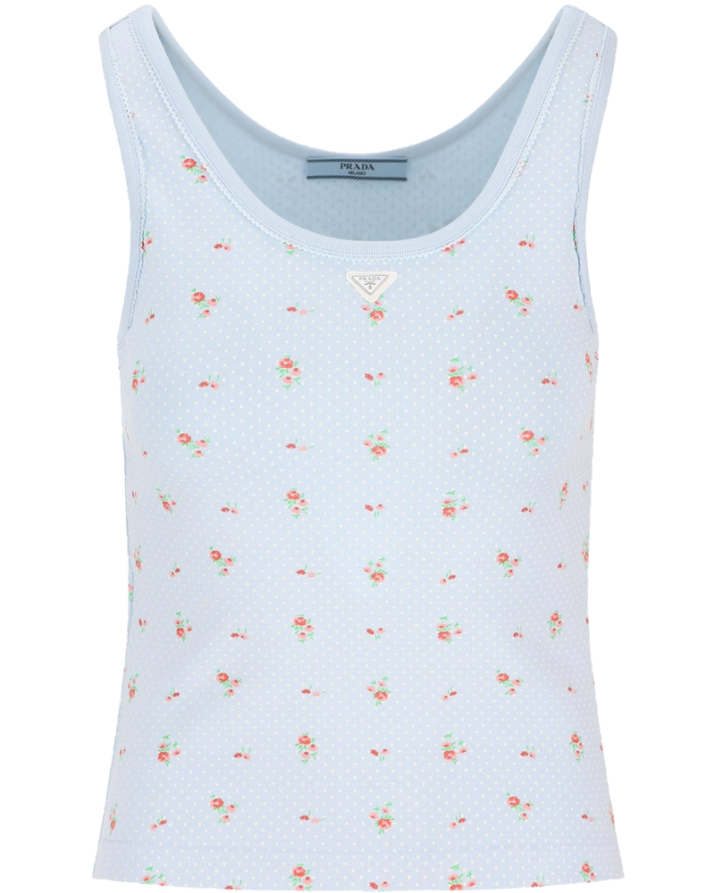 Ribbed Cotton Tank Top Prada – Гарантія оригінальності
