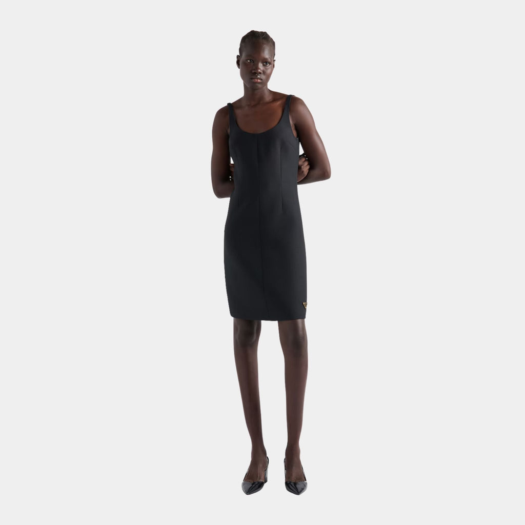 Оригінальна Tricotine Black Sheath Mini-Dress Prada – вид ззаду