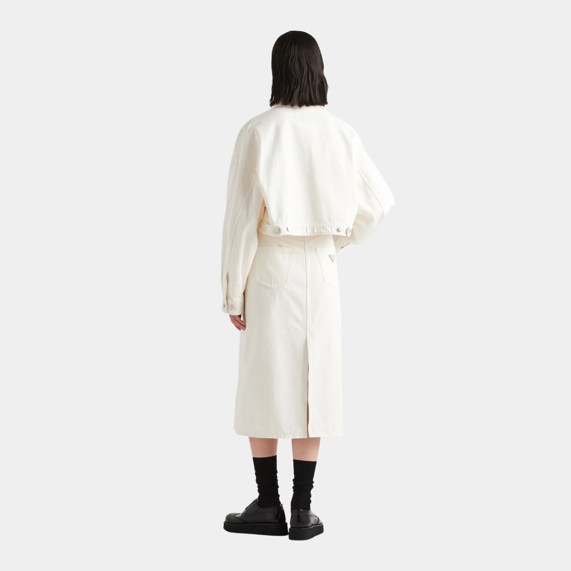 Оригінальна White Denim Blouson Jacket Prada – детальний вид