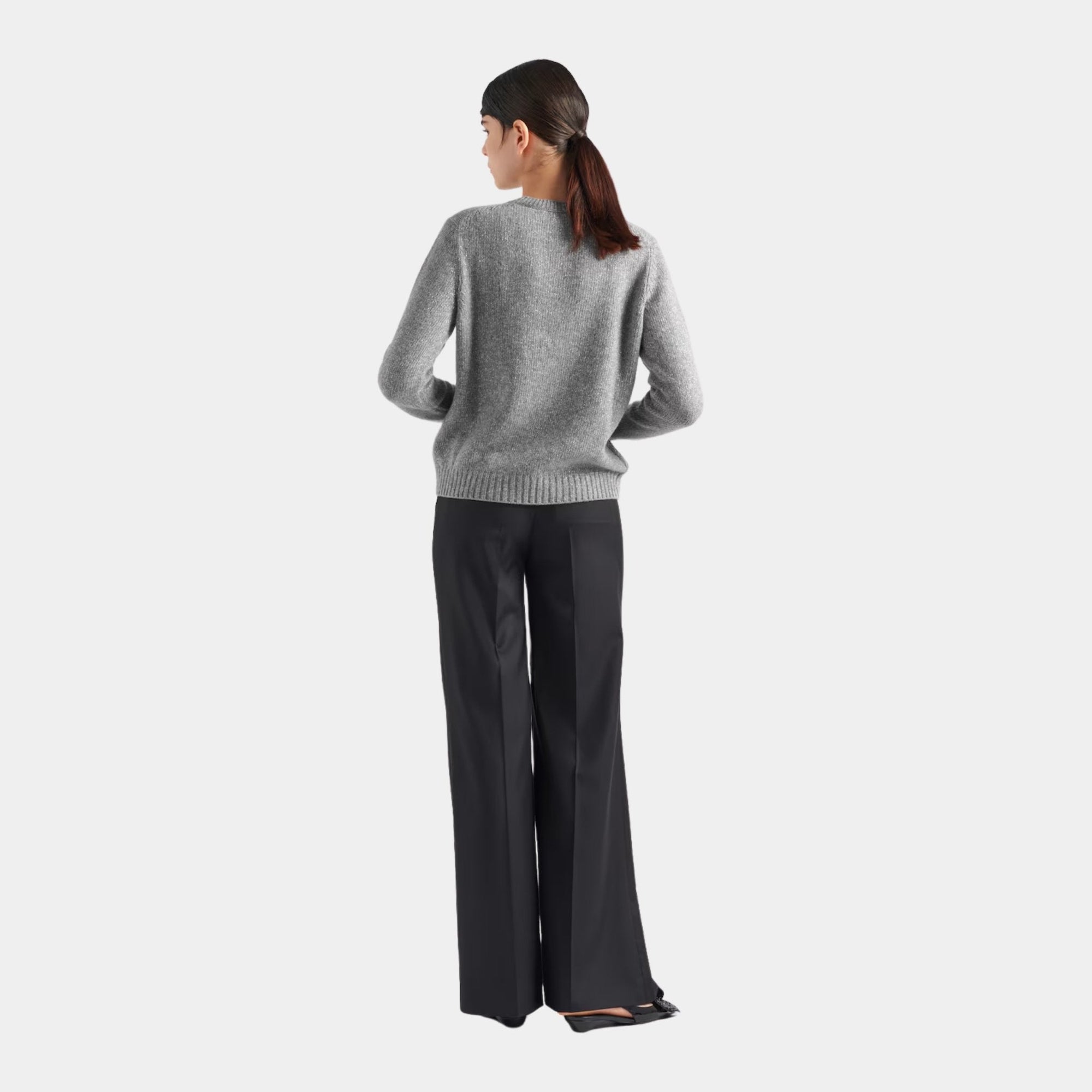 Wool Cashmere And Lamé Crew-Neck Sweater Prada оригінал – Купити в Україні – детальний вид
