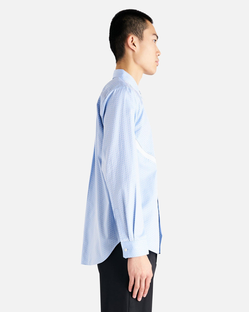 Printed Long Sleeve Shirt In Ice Blue Comme des garcons оригінал – Купити в Україні – вид ззаду