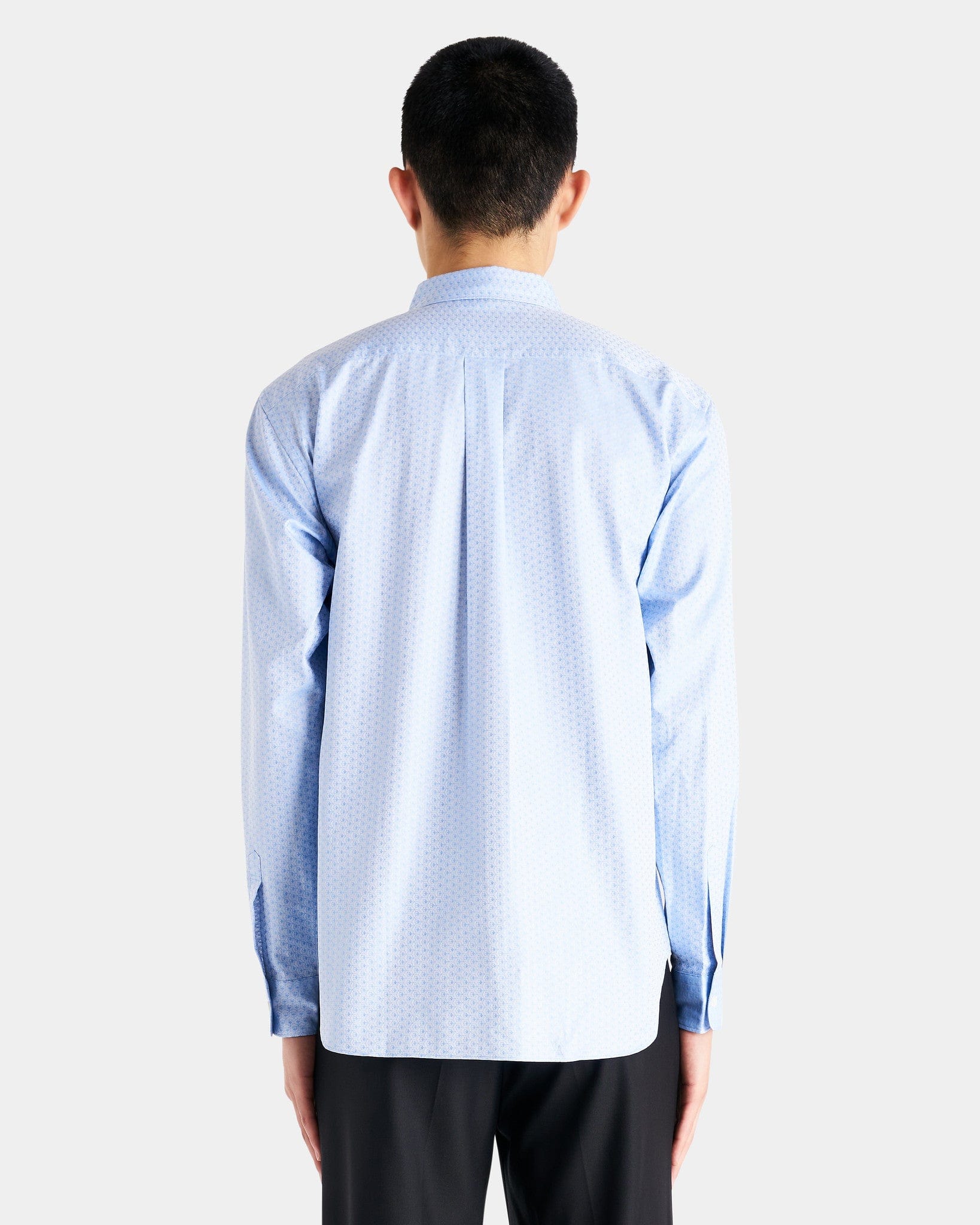Printed Long Sleeve Shirt In Ice Blue Comme des garcons оригінал – Купити в Україні – детальний вид