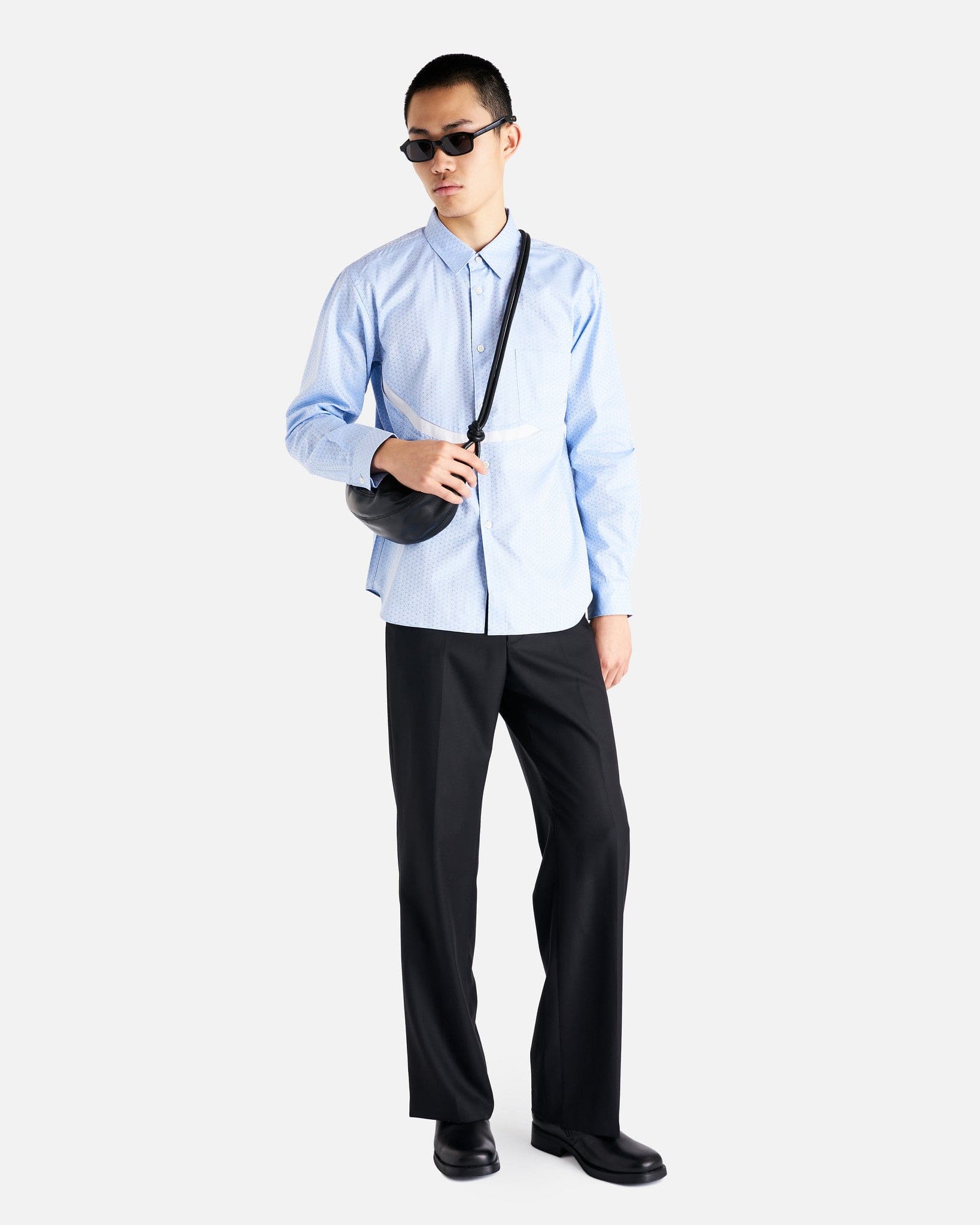 Printed Long Sleeve Shirt In Ice Blue Comme des garcons оригінал – Купити в Україні – збільшений вид