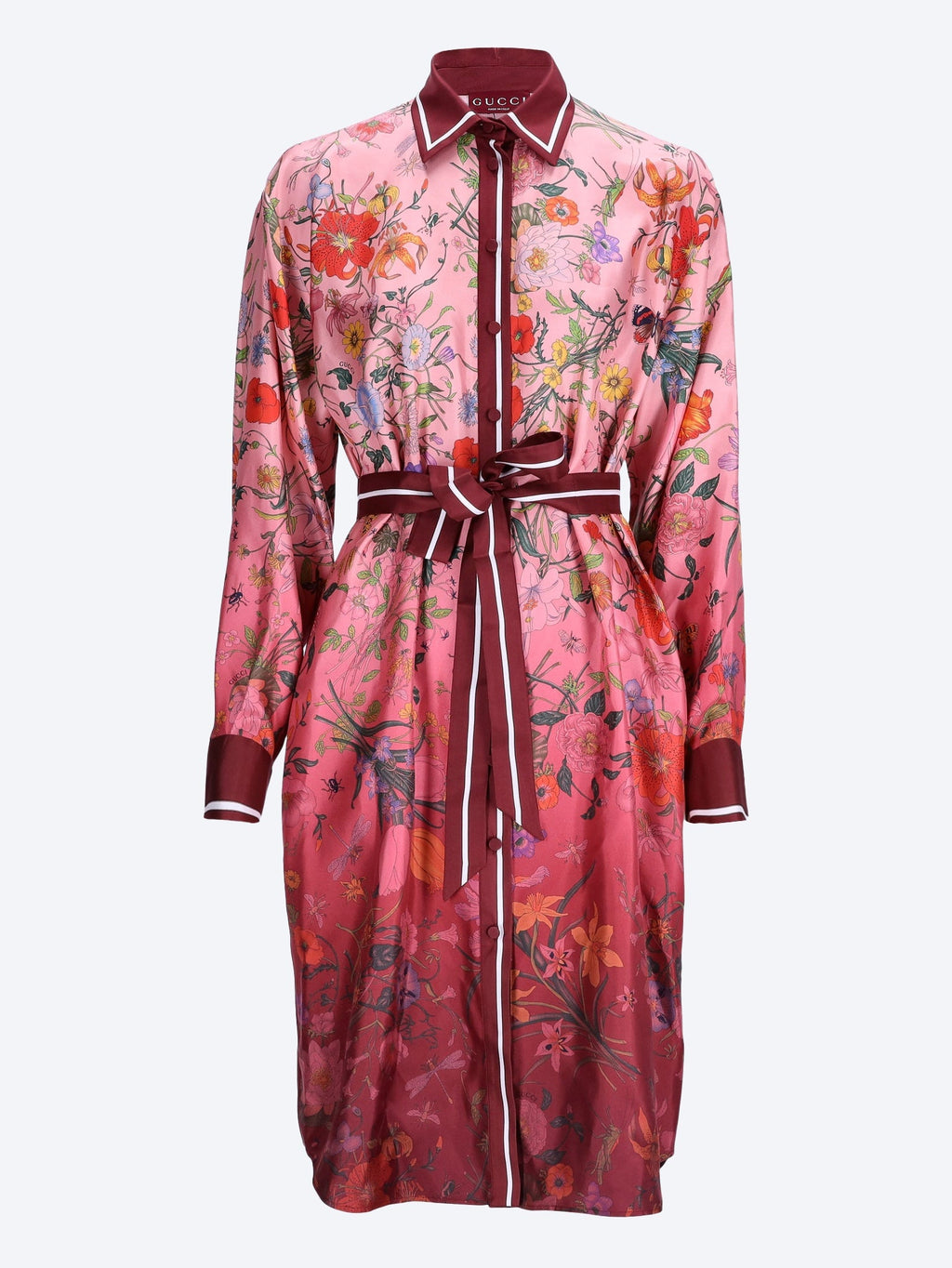 Оригінальна Printed Silk Twill Shirt Dress Gucci – боковий вид