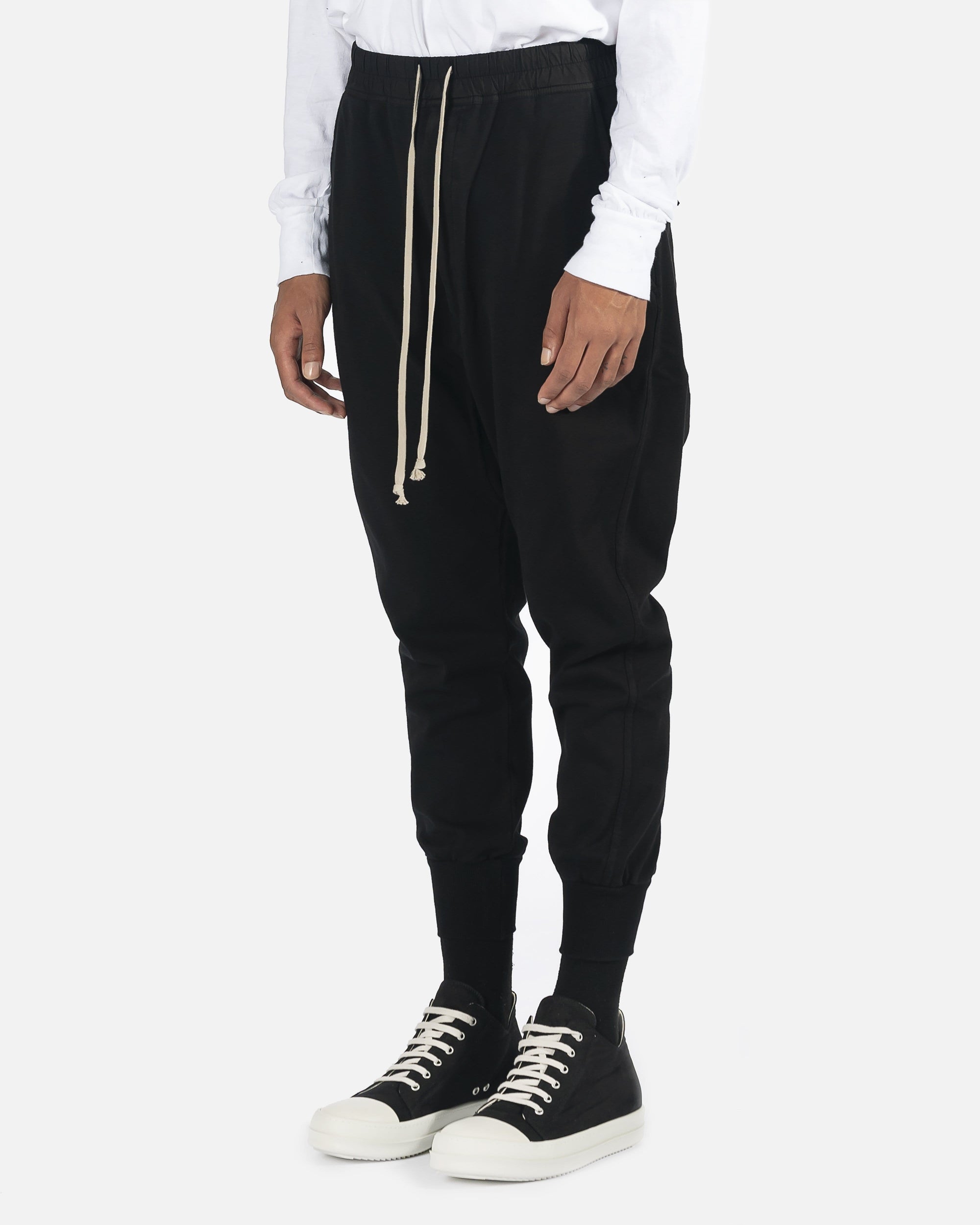 Оригінальна Prisoner Drawstring Pant In Black Rick owens – вид ззаду