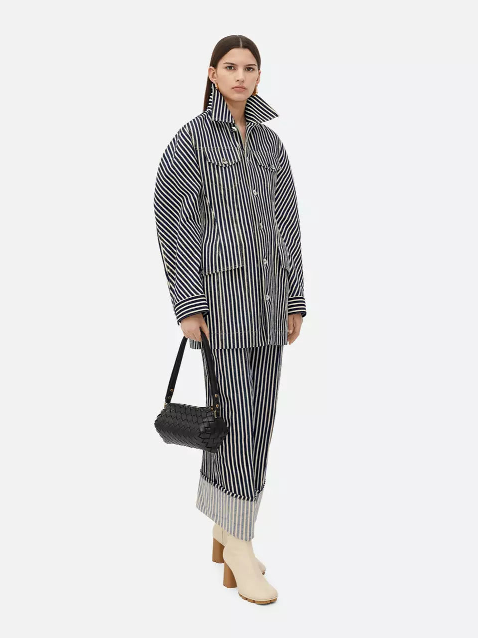Striped Drill Trousers Bottega veneta – Гарантія оригінальності – вид ззаду