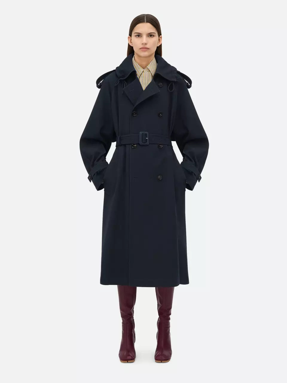 Оригінальна Wool Trench Coat Bottega veneta – боковий вид