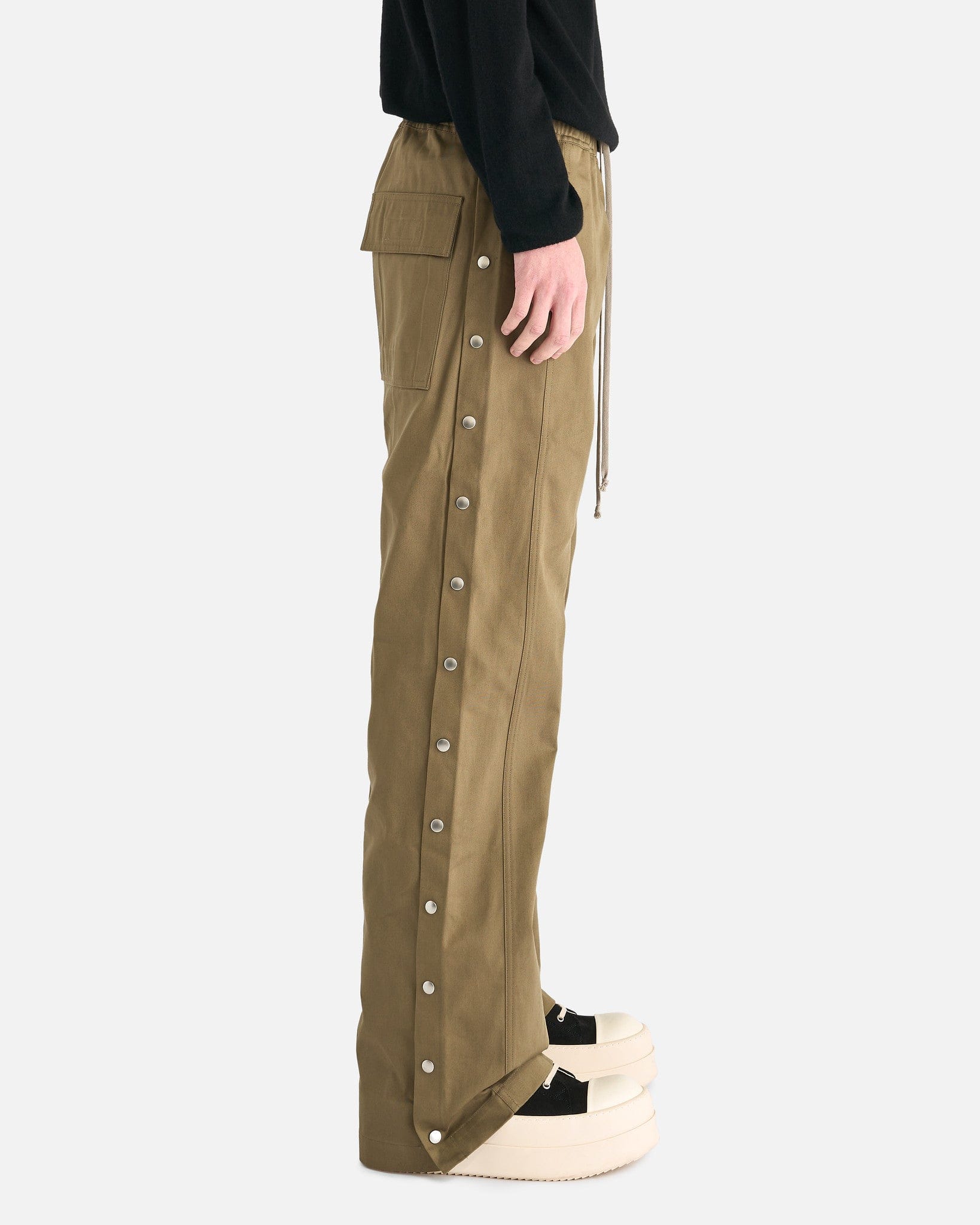 Оригінальна Pusher Pants In Pale Green Rick owens – вид ззаду