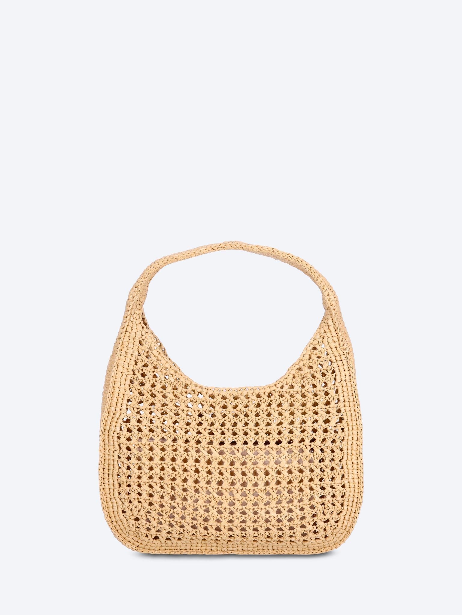 Raffia Effect Woven Hobo Bag Miu miu оригінал – Купити в Україні – збільшений вид