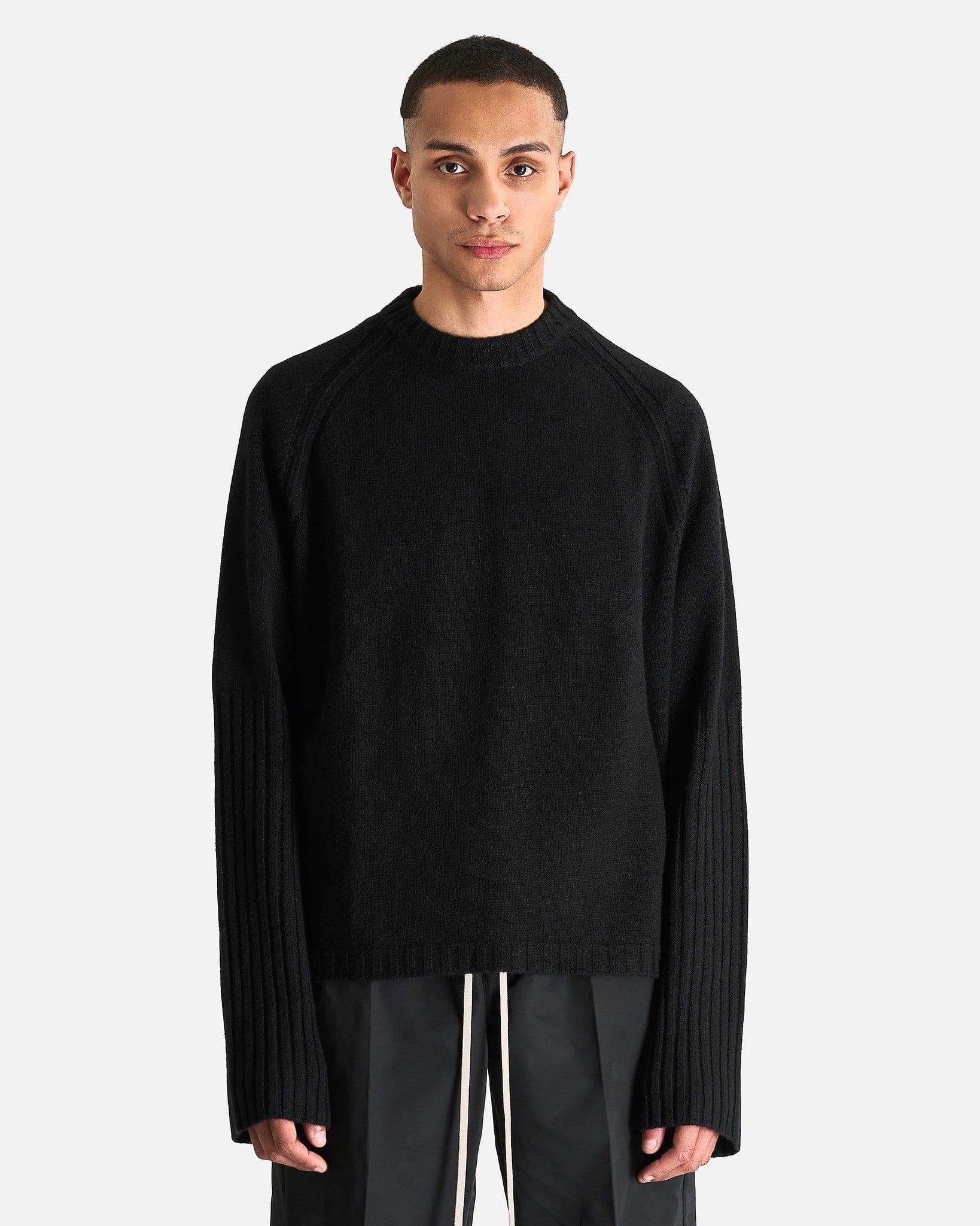 Raglan Crewneck In Black Rick owens – Гарантія оригінальності – боковий вид