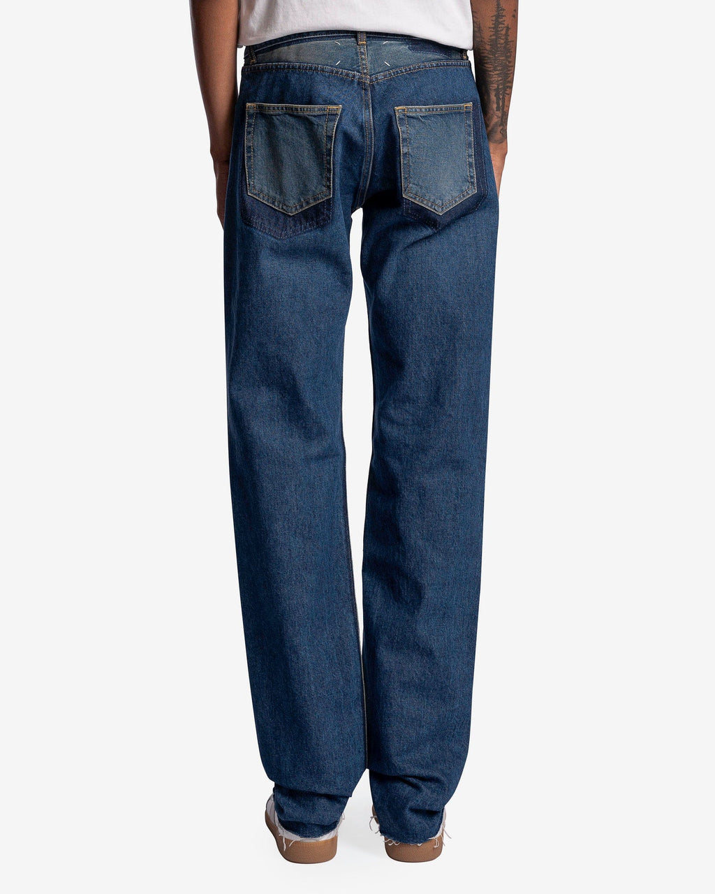 Оригінальна Raw Hem High Waisted Jeans In Denim Blue Maison margiela – детальний вид