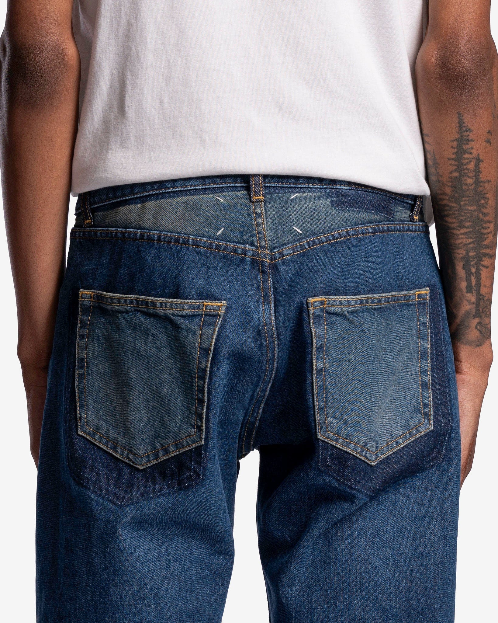 Оригінальна Raw Hem High Waisted Jeans In Denim Blue Maison margiela – збільшений вид