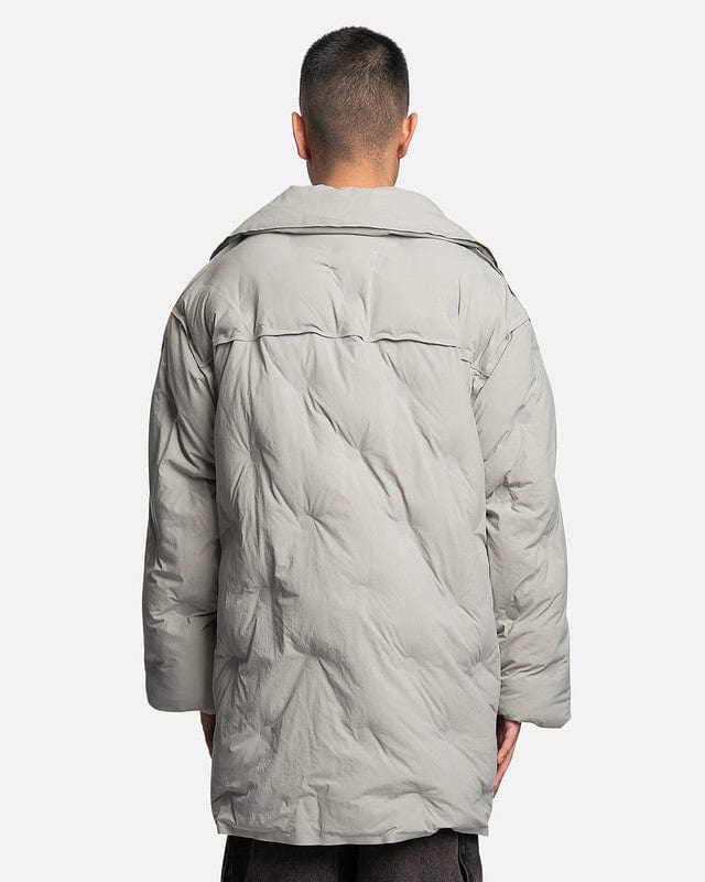 Recycled Nylon Padded Coat In Pearl Grey Maison margiela – Гарантія оригінальності – детальний вид