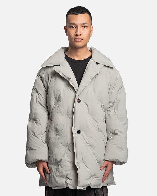 Recycled Nylon Padded Coat In Pearl Grey Maison margiela – Гарантія оригінальності – боковий вид
