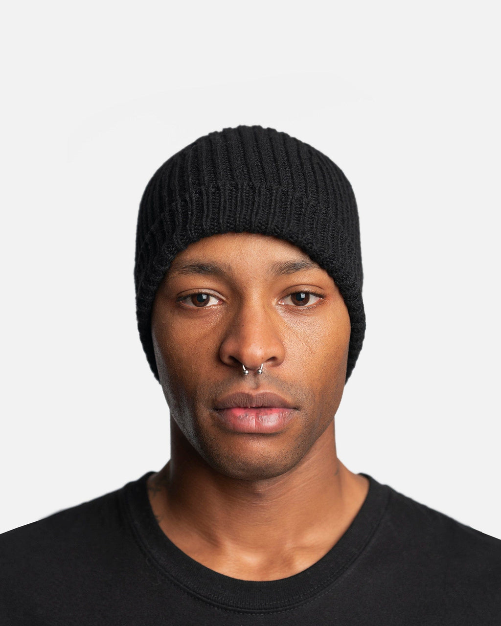 Ribbed Beanie In Black Rick owens – Гарантія оригінальності – боковий вид