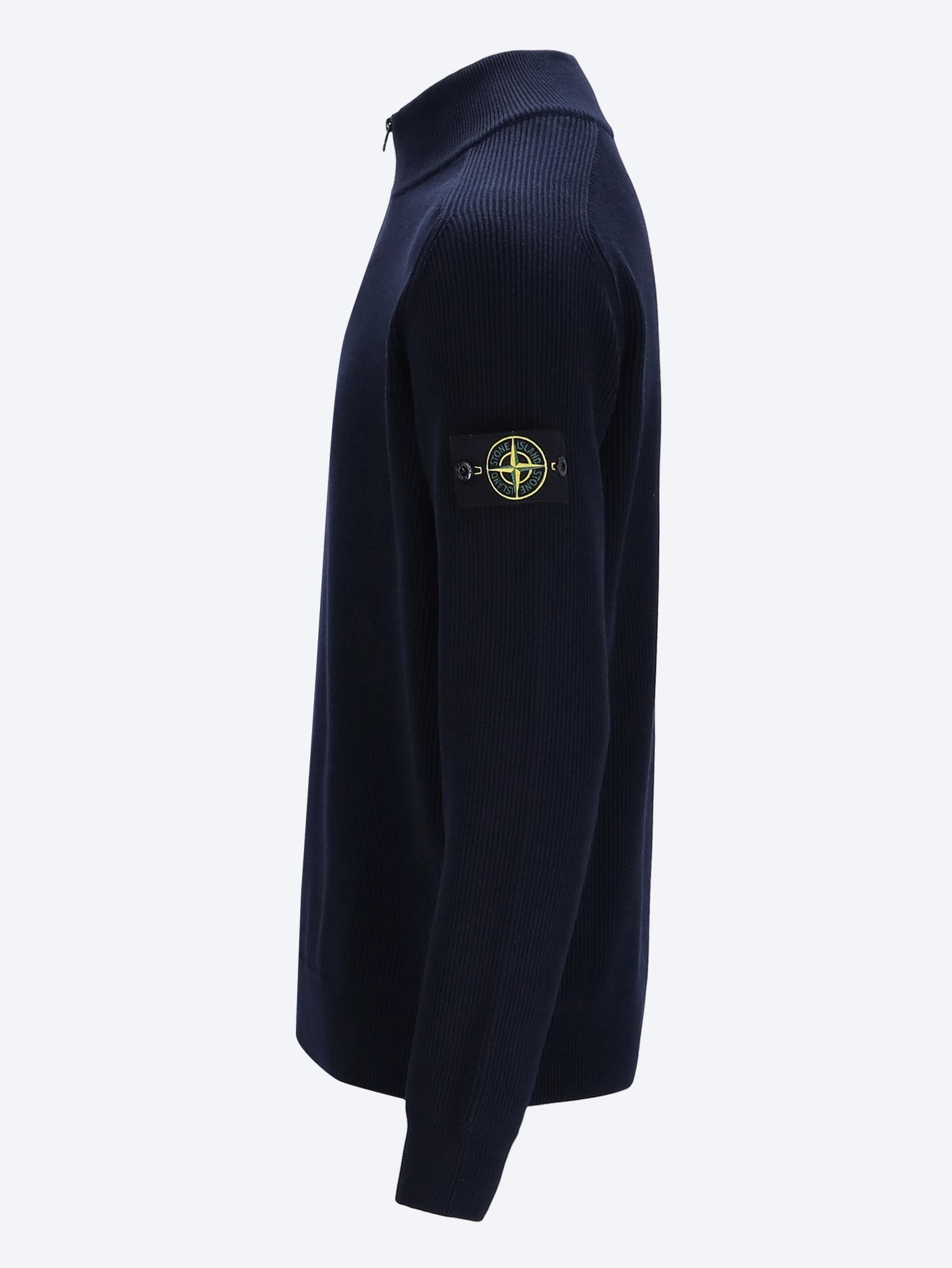 Оригінальна Ribbed Soft Organic Cotton Long Sleeve Polo Stone island – вид ззаду