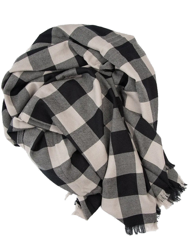 Black And White Checked Wool Scarf Rick owens – Гарантія оригінальності