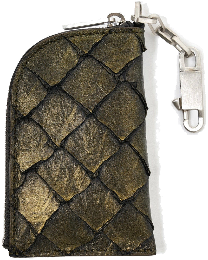 Оригінальна Pirarucu Leather Hook Wallet In Metallic Acid Rick owens