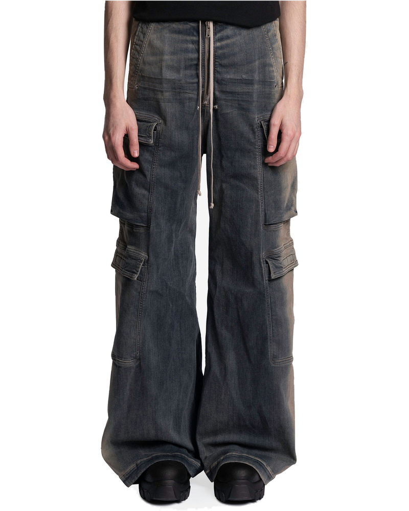 Оригінальна Denim Double Cargo Jumbo Belas In Mineral Pearl Degrade Rick owens