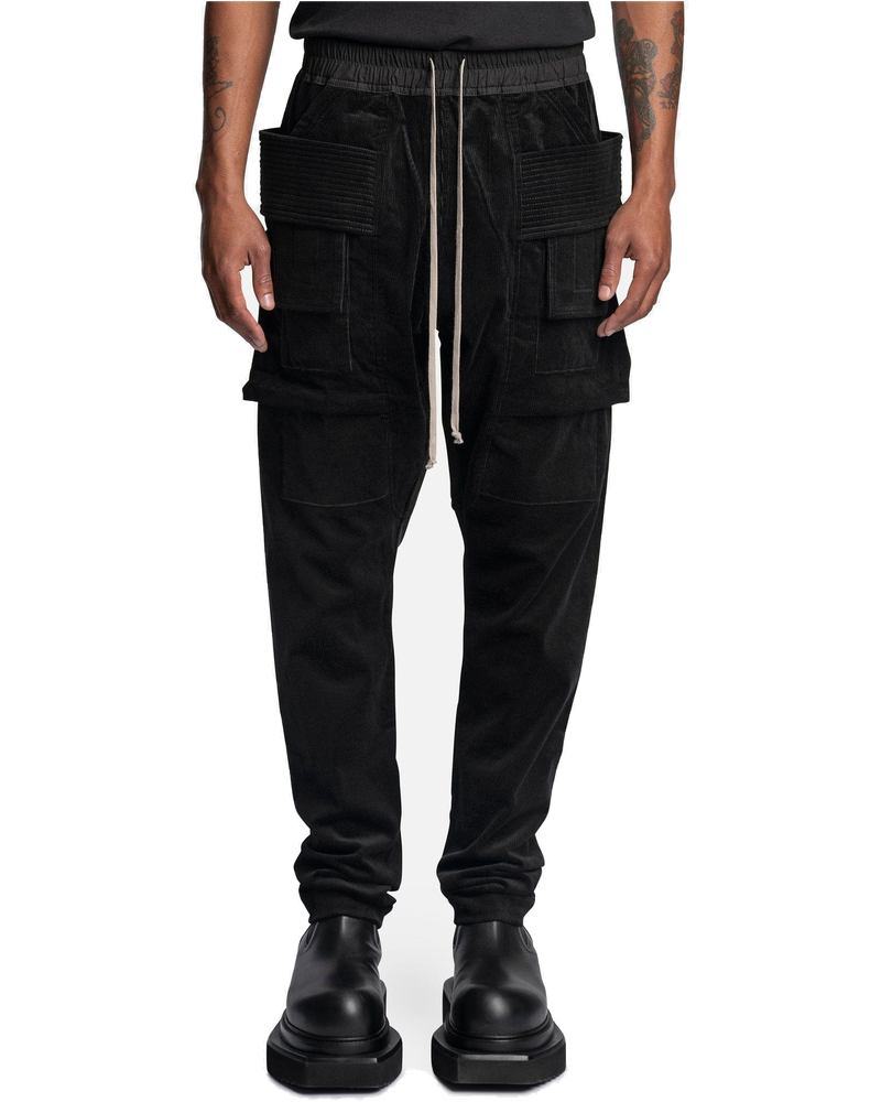 Corduroy Creatch Cargo Drawstring In Black Rick owens оригінал – Купити в Україні