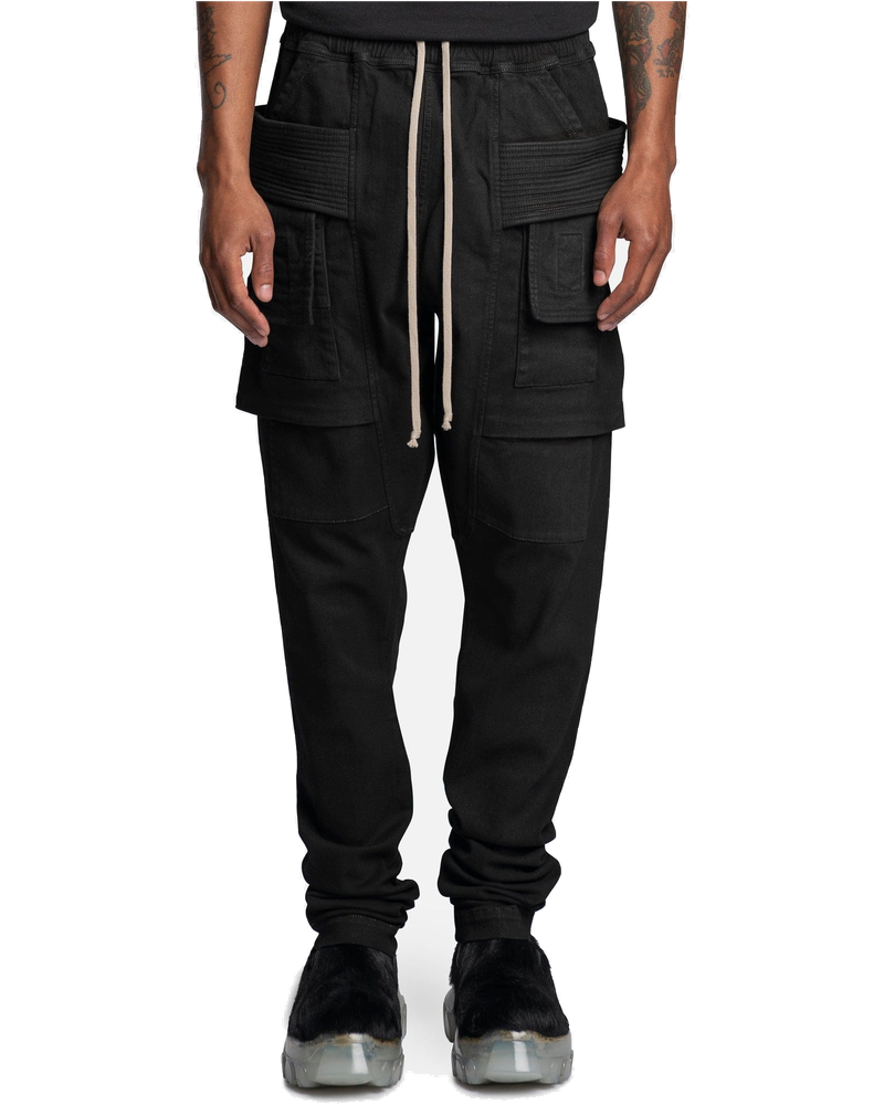Denim Creatch Cargo Drawstring In Black Rick owens – Гарантія оригінальності