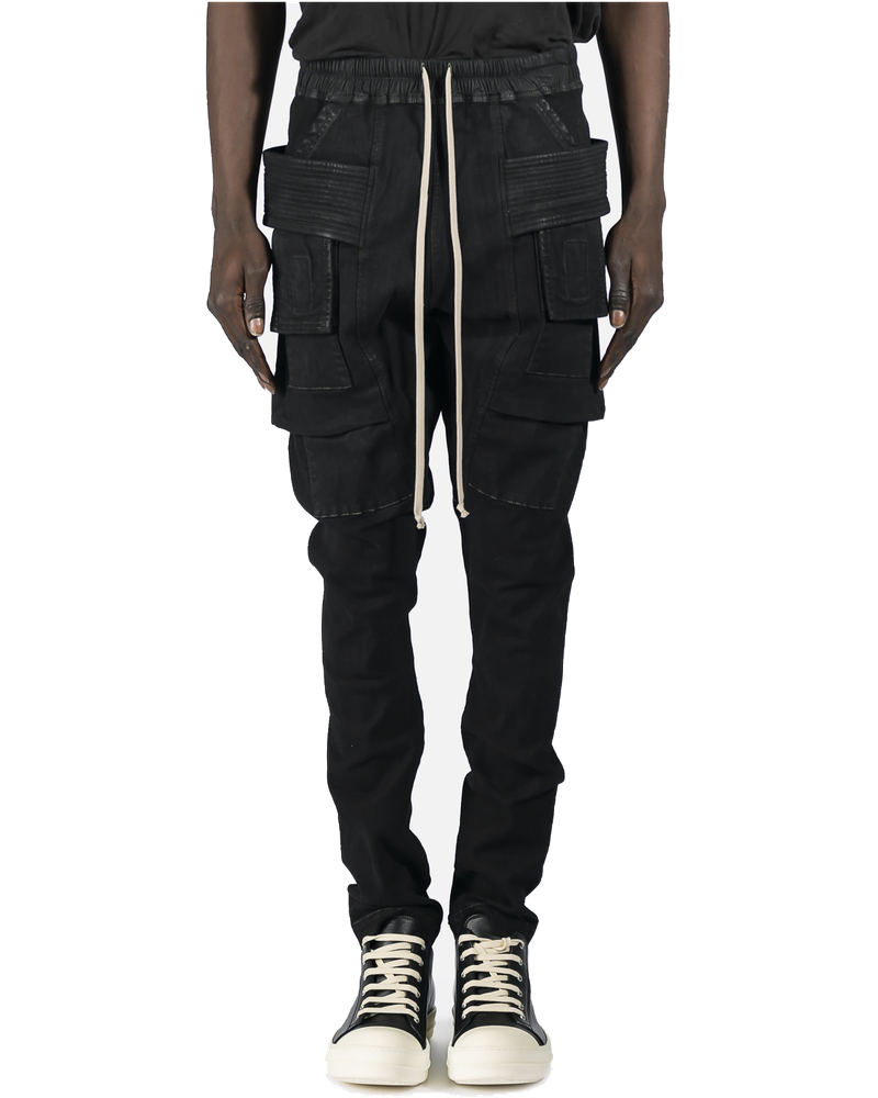Denim Creatch Cargo Drawstring In Black Rick owens – Гарантія оригінальності