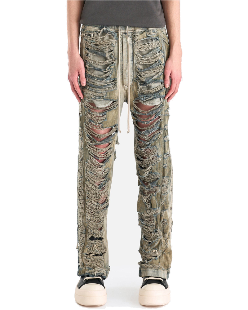 Denim Pusher Pants In Mineral Pearl Shredded Rick owens оригінал – Купити в Україні