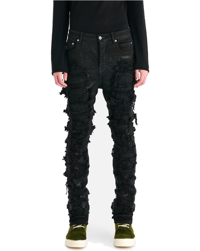 Slashed Detroit Cut Denim In Black Rick owens оригінал – Купити в Україні