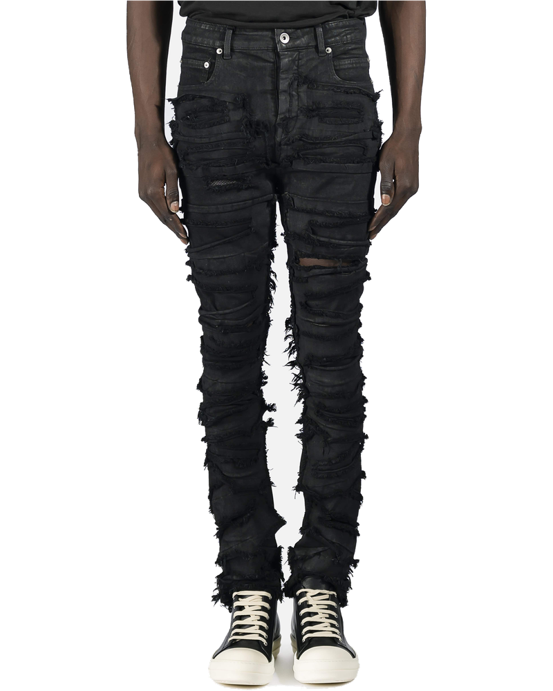 Slashed Detroit Cut Denim In Black Rick owens оригінал – Купити в Україні