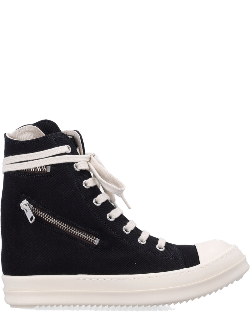Оригінальна Womens Cargo Sneaks In Black Overdyed Denim Rick owens